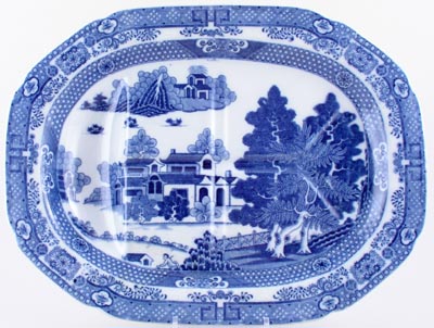 Meat Dish or Platter with tree and well c1800